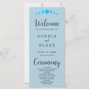 Blue Moon Phases Blue Wedding Program