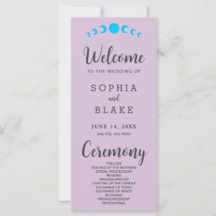 Blue Moon Phases Purple Wedding Program