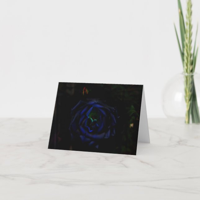 Blue Moon Rose Blank Note Card (Front)
