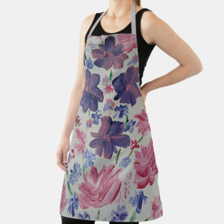 Blue Moon Rose Floral Apron