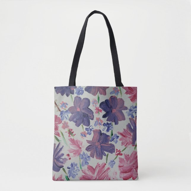 Blue Moon Rose Floral Tote Bag (Front)