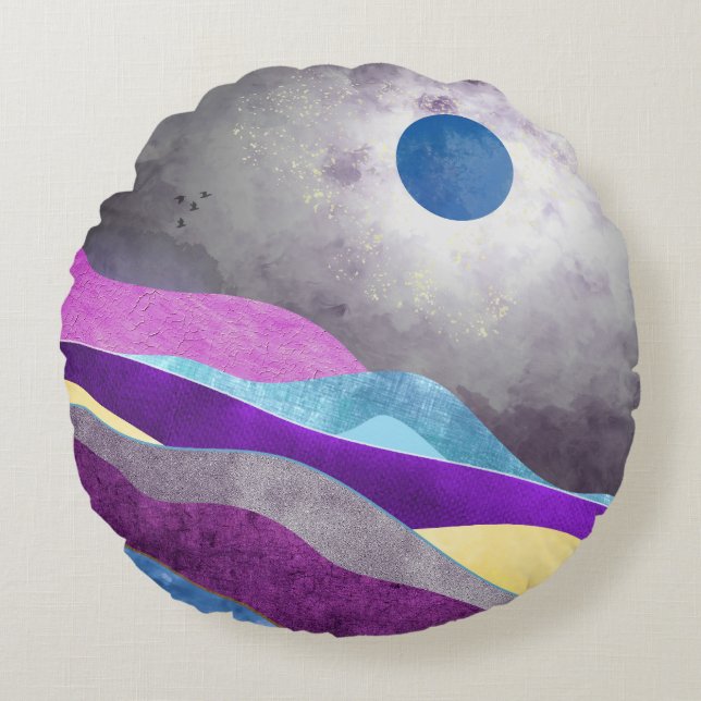Blue Moon Round Cushion (Front)