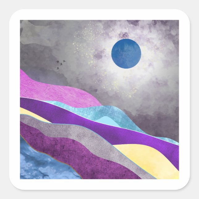 Blue Moon Square Sticker (Front)