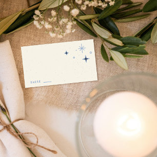Blue Moon & Stars Celestial Wedding Place Card
