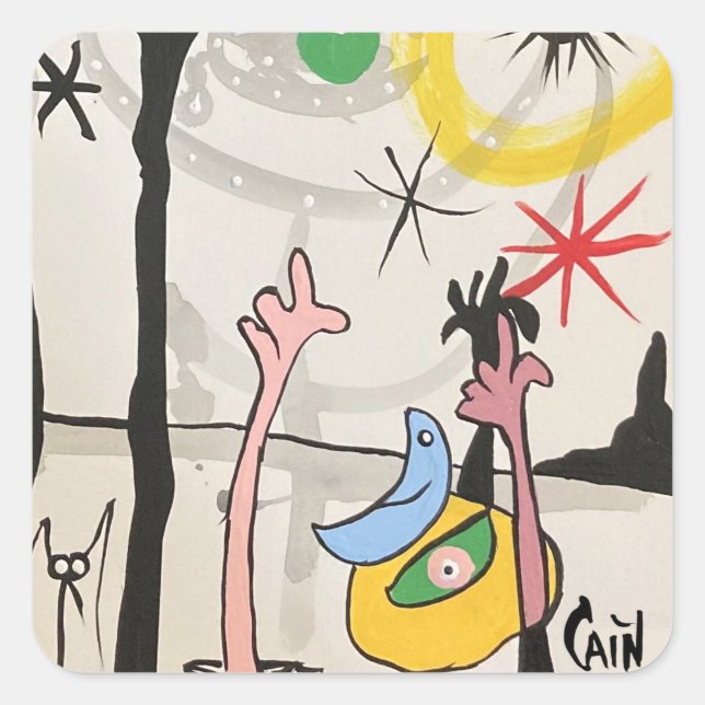 BLUE MOON TAKES A MONTH OFF SQUARE STICKER (Front)