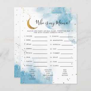 Blue Moon Who Is My Mama Baby Shower Game