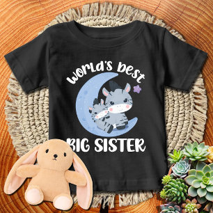 Blue Moon Zebra 🦓 World's Best Big Sister   WHTXT Baby T-Shirt