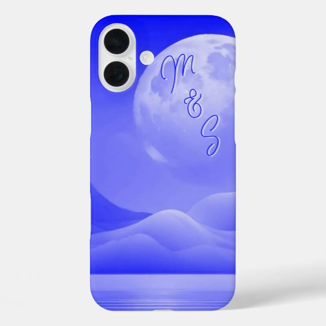 Blue Moonlight Galaxy Monogrammed Case- Mate iPhon Case-Mate iPhone Case (Back)