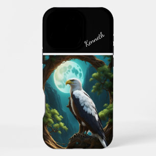 Blue Moonlit River with Eagle iPhone 16 Pro Max Case