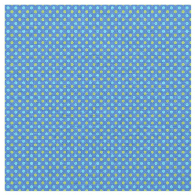 Blue Moons Turquoise Blue Green Polka Dots Fabric (Close Up)