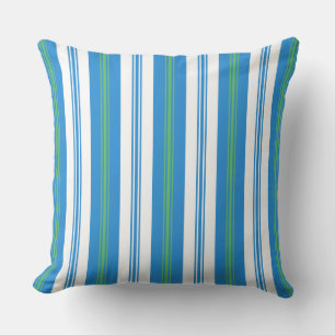 Blue Morning Glory Deckchair Stripe Pillow