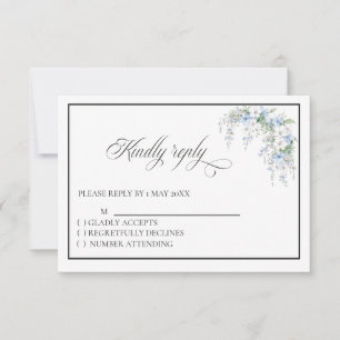 Blue Morning Glory RSVP card