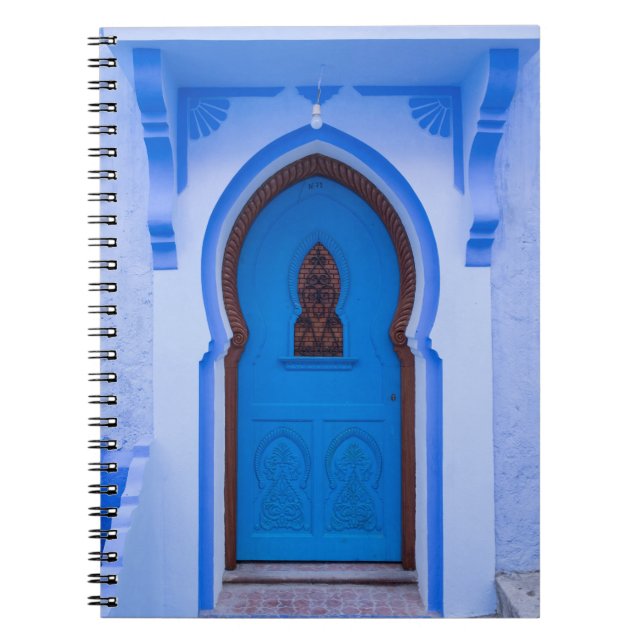 Blue Moroccan Door Spiral Notebook (Front)