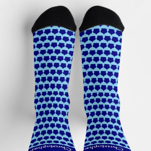 Blue Moroccan Pattern Design Socks
