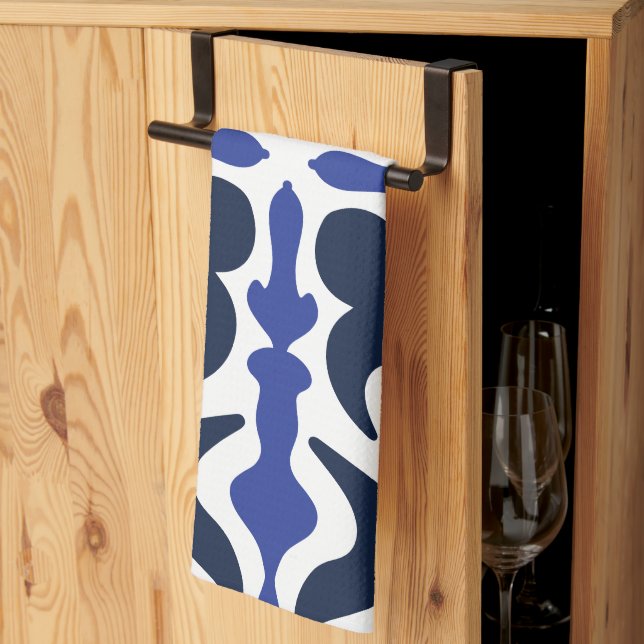 Blue Moroccan Pattern Kitchen Towel (Thirds Fold)