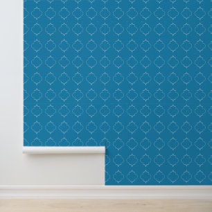 Blue Moroccan shape pattern Wallpaper