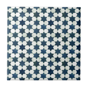 Blue Moroccan Star Pattern Tile