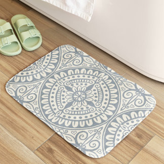 Blue Moroccan Tile Bath Mat