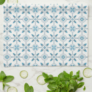 Blue Moroccan Tile Pattern  Tea Towel