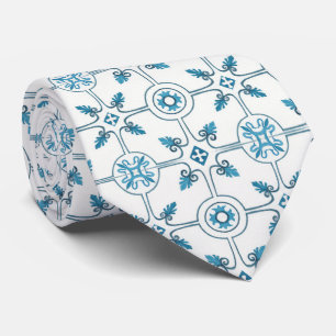 Blue Moroccan Tile Pattern Tie