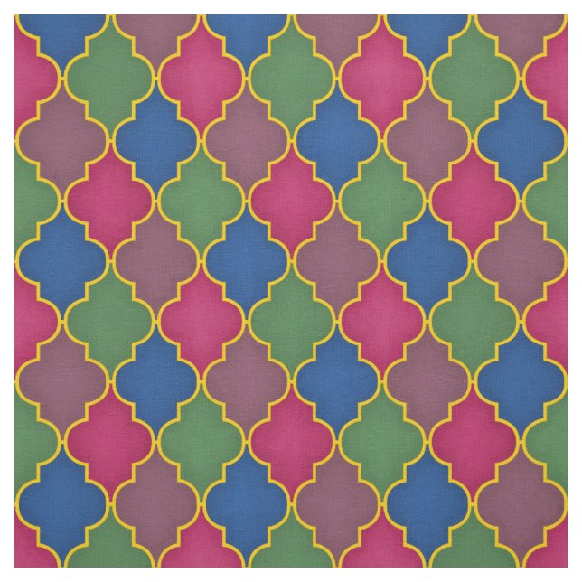 Blue Moroccan Tile (small scale) Fabric (Swatch)