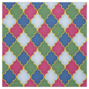Blue Moroccan Tile (small scale) Fabric