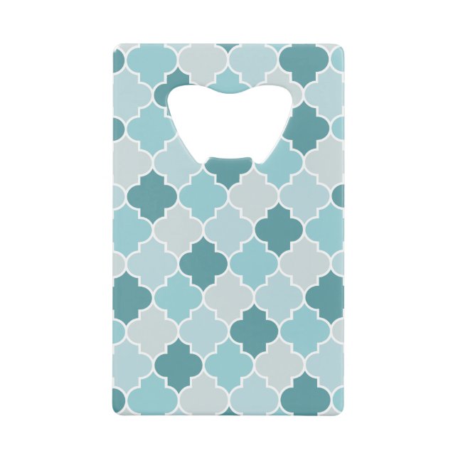 Blue Moroccan Trellis, Latticework, Quatrefoil (Front)