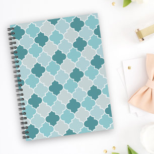 Blue Moroccan Trellis, Latticework, Quatrefoil Planner