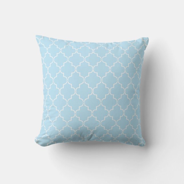 Blue Moroccan Trellis Pattern Pillow (Front)