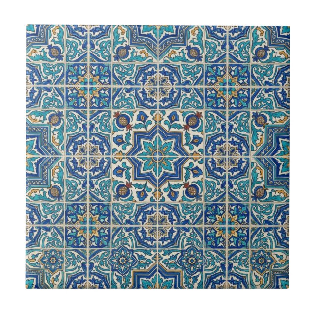 Blue Moroccan Vintage Tile Pattern (Front)
