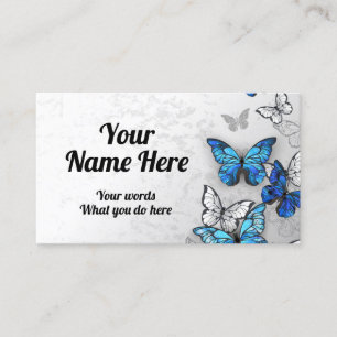 Blue morpho and white butterfly business card