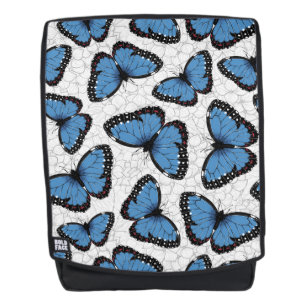 Blue morpho butterflies backpack
