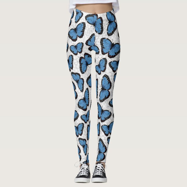 Blue morpho butterflies leggings (Front)
