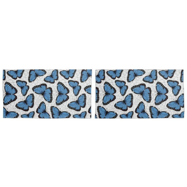 Blue morpho butterflies pillowcase (Front-Set)