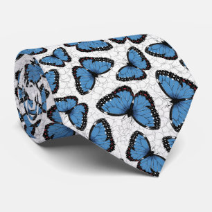 Blue morpho butterflies tie