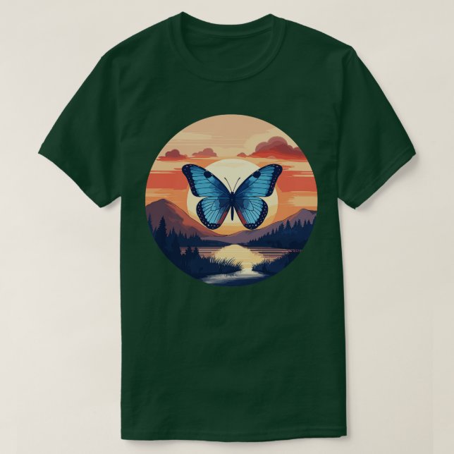 Blue Morpho Butterfly 13 T-Shirt (Design Front)