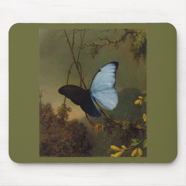 Blue Morpho Butterfly 1865 Spring Personalise Art Mouse Pad (Front)