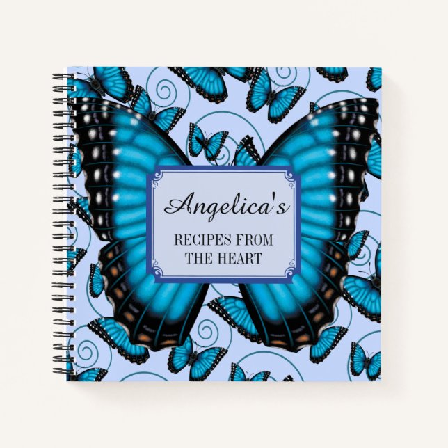 Blue Morpho Butterfly 2 Recipe Notebook (Front)
