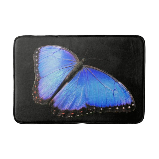 Blue Morpho Butterfly Bath Mat (Front)