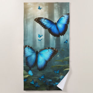 Blue Morpho Butterfly Beach Towel