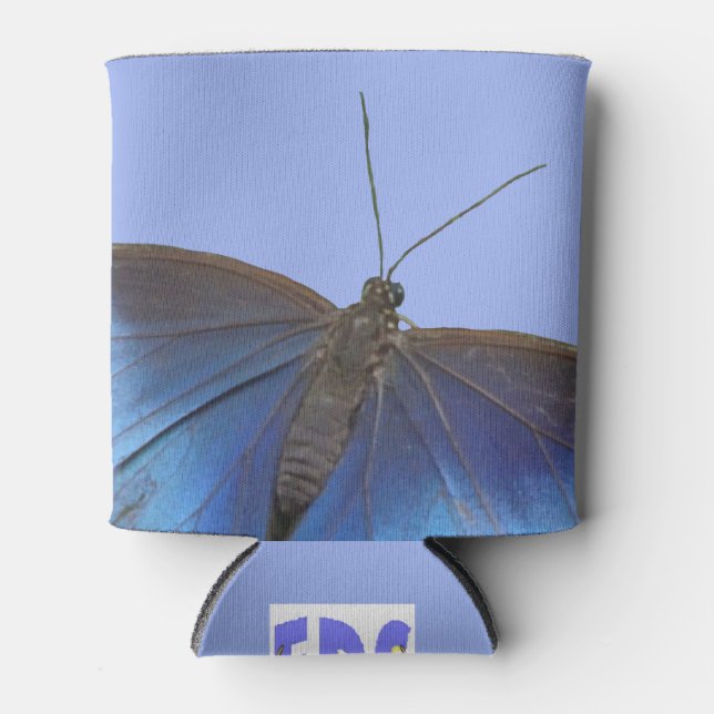 Blue Morpho Butterfly Can Cooler (Front)