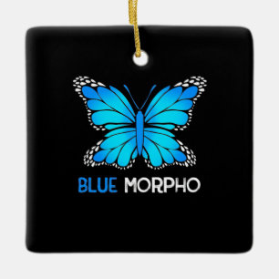 Blue Morpho Butterfly Ceramic Ornament