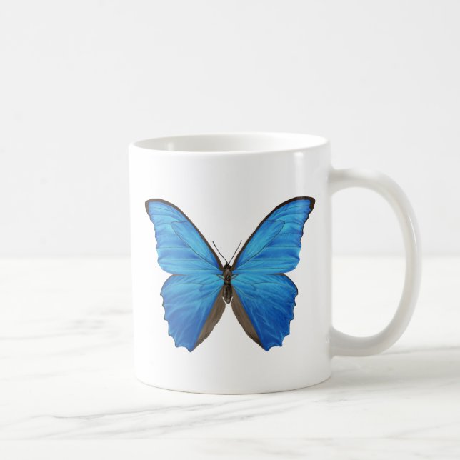 Blue Morpho Butterfly Coffee Mug (Right)