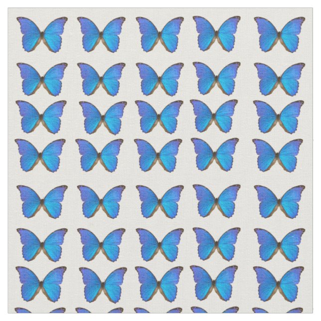 Blue Morpho Butterfly cotton fabric (Close Up)