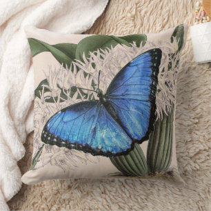 Blue Morpho Butterfly Cushion