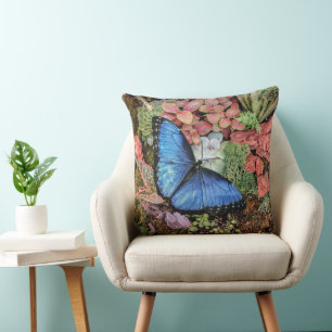 Blue Morpho Butterfly Cushion