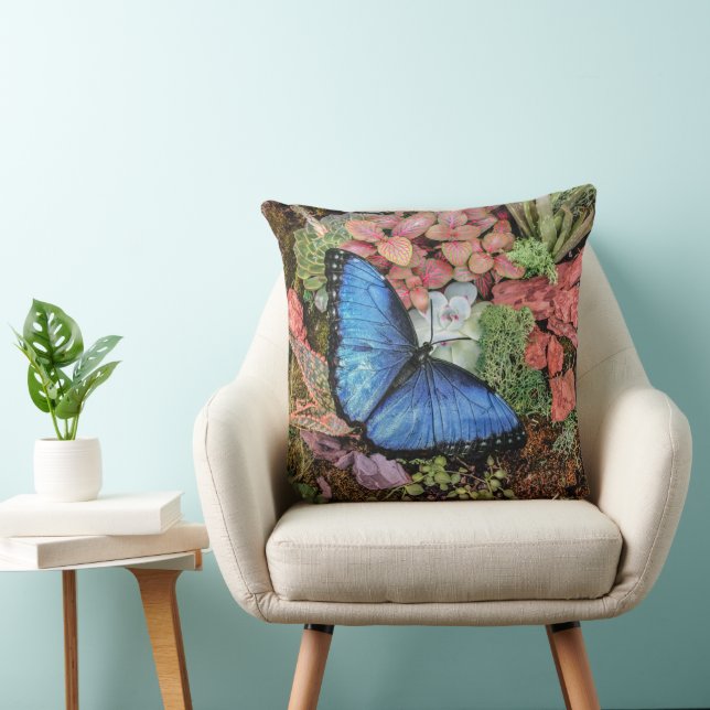 Blue Morpho Butterfly  Cushion (Chair)