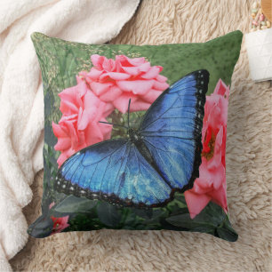 Blue Morpho Butterfly Cushion