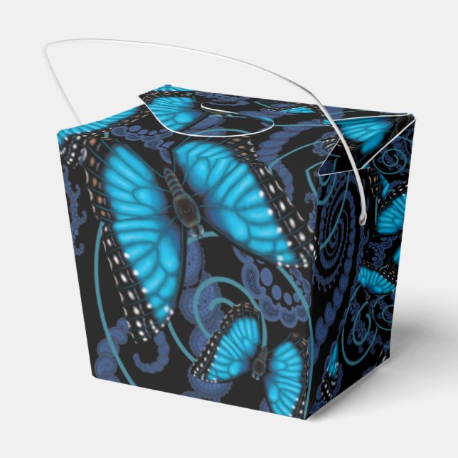 Blue Morpho Butterfly Favour Box (Back Side)