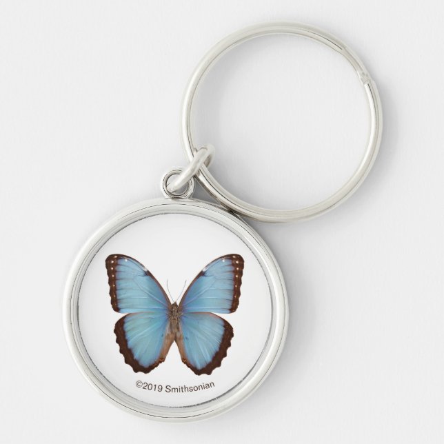 Blue Morpho Butterfly Key Ring (Front)